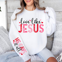 Load image into Gallery viewer, Love Like Jesus Pink Red Blk SLEEVE OPTION TRANSFER DWS
