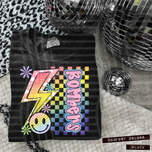 Load image into Gallery viewer, Sideways Rainbow Checker Bolt Happy Mascots Dropdown TRANSFER CAP JUNE
