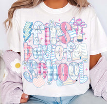 Load image into Gallery viewer, First Day Of School Blue Pink Plaid TRANSFER
