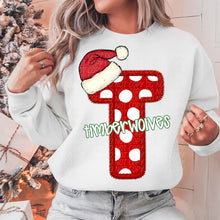 Load image into Gallery viewer, Dotted Letter Santa Hat Mascot DROPDOWN TRANSFER CSD
