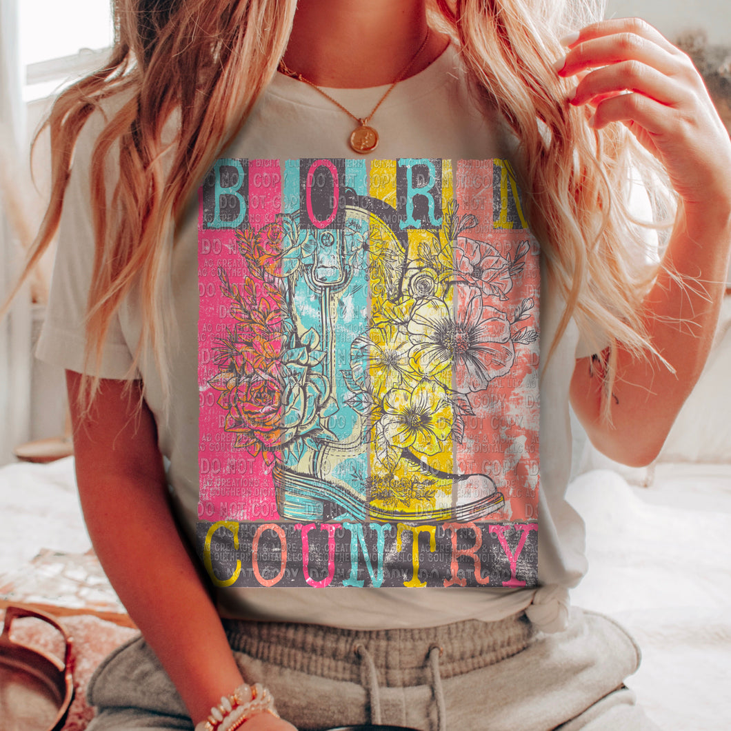Born Country TRANSFER – Sassy Sublimation & Screen Prints