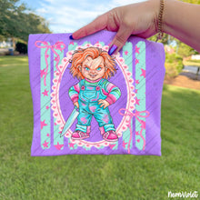 Load image into Gallery viewer, Horror Characters With Pink Stars Frame Green Distressed Lines DROPDOWN TRANSFER CARTER AUG 26
