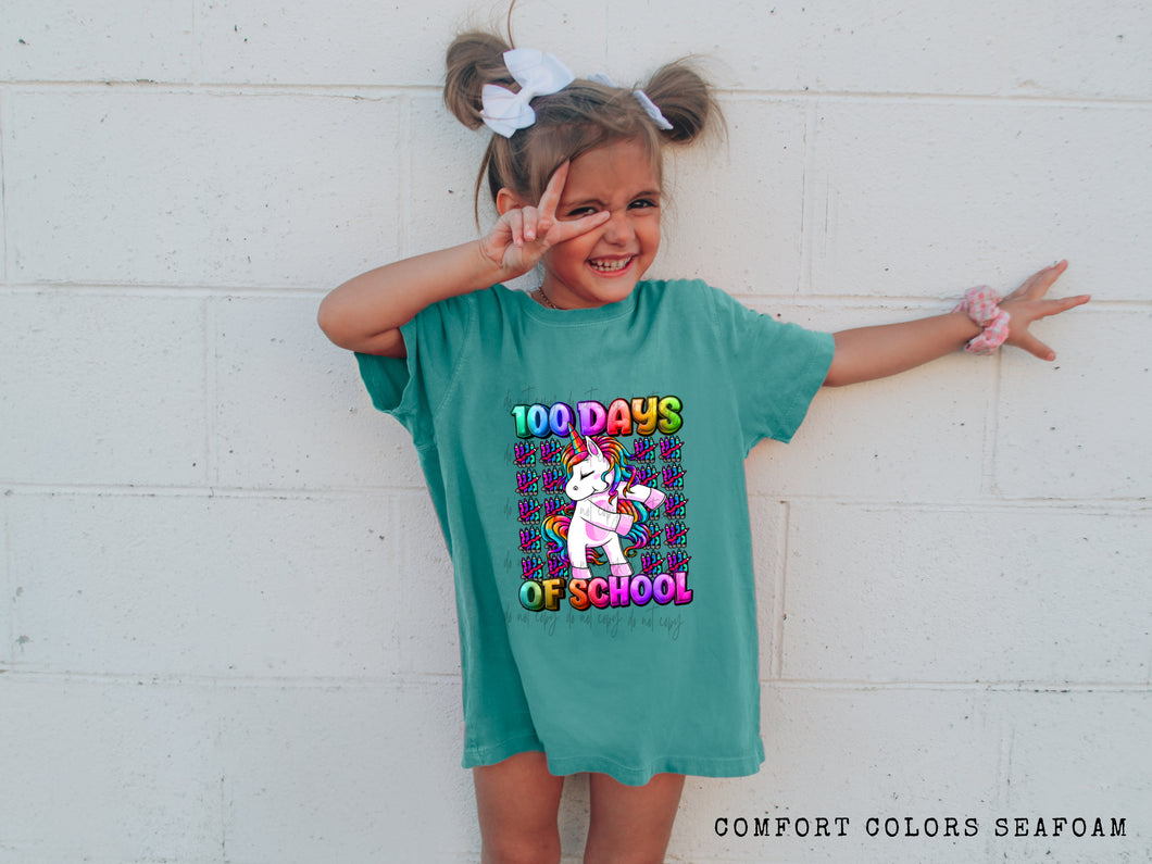 100 Days Of School Unicorn Dancing TRANSFER