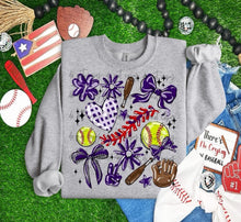 Load image into Gallery viewer, Play Ball Softball Collage DROPDOWN TRANSFER BIA
