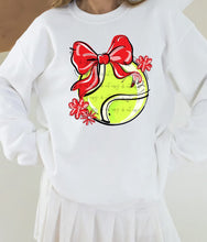 Load image into Gallery viewer, Play Ball Tennis Bow With Flower DROPDOWN TRANSFER BIA
