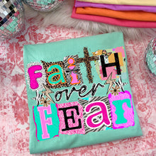 Load image into Gallery viewer, Faith Over Fear Leopard Zebra Magazine Cutout TRANSFER DWS FEB 26
