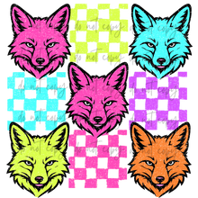 Load image into Gallery viewer, Neon Check Distressed Mascots TRANSFER CYBER JUNE 26
