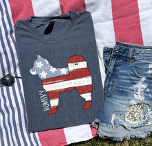 Load image into Gallery viewer, Patriotic Dog Designs White Text SWD MAY DROPDOWN TRANSFER
