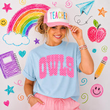 Load image into Gallery viewer, Pink Polka Dot Owls Arch TRANSFER ET
