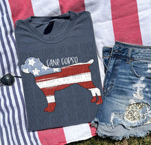 Load image into Gallery viewer, Patriotic Dog Designs White Text SWD MAY DROPDOWN TRANSFER
