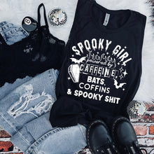 Load image into Gallery viewer, Spooky Girl Powered By Caffeine Color Dropdown TRANSFER CSC MAY 25
