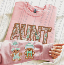 Load image into Gallery viewer, Gingerbread Or Paw Christmas Title Faux Embroidery With Sleeve CUSTOMIZED DTF TRANSFER
