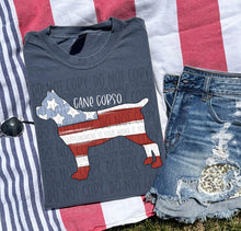 Load image into Gallery viewer, Patriotic Dog Designs White Text SWD MAY DROPDOWN TRANSFER
