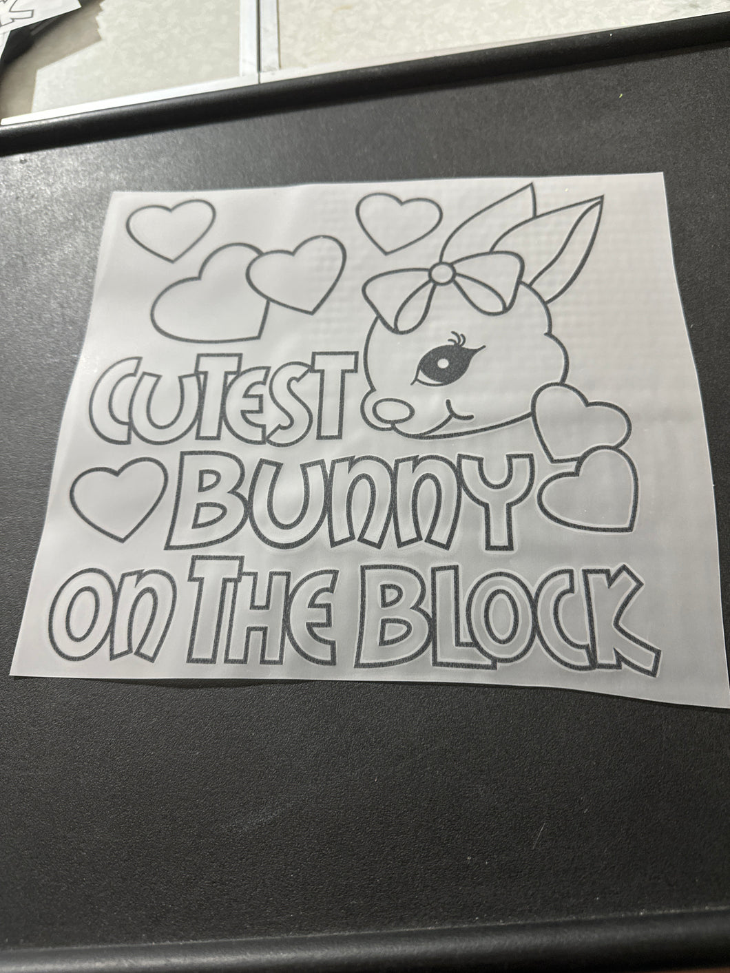 Cutest Bunny On The Block COLOR ME 9” RTS DTF TRANSFER
