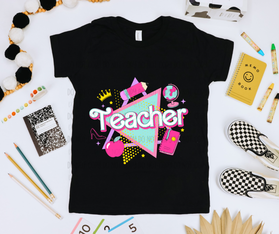 Barb Pink Mint Teacher TRANSFER