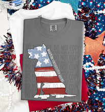 Load image into Gallery viewer, Patriotic Dog Designs White Text SWD MAY DROPDOWN TRANSFER
