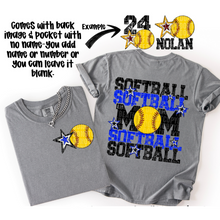 Load image into Gallery viewer, Softball Mom Customizable DROPDOWN With Pocket TRANSFER SDD AUGUST
