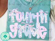 Load image into Gallery viewer, Pink Floral Plaid Bow B2S Grades DROPDOWN TRANSFER
