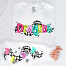 Load image into Gallery viewer, Bright Checkered Mascot With Sleeve Option DTF TRANSFER CSD
