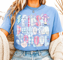 Load image into Gallery viewer, First Day Of School Blue Pink Plaid TRANSFER
