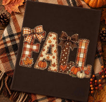 Load image into Gallery viewer, Fall Faux Embroidered Bows With Fringe Edges DTF TRANSFER TUESDAY
