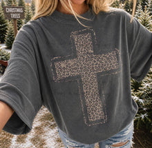 Load image into Gallery viewer, Leopard Cross With Distressed Outline DTF TRANSFER TUESDAY
