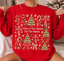 Load image into Gallery viewer, Jesus Is The Reason For The Seasons Tree Bow Collage DTF TRANSFER TUESDAY
