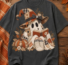 Load image into Gallery viewer, Faux Fall Patchwork Ghost Reading DTF TRANSFER TUESDAY
