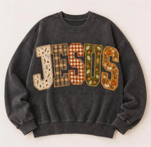Load image into Gallery viewer, Jesus Faux Embroidered Plaid &amp; Fall Things Alpha DTF TRANSFER TUESDAY
