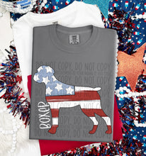 Load image into Gallery viewer, Patriotic Dog Designs White Text SWD MAY DROPDOWN TRANSFER
