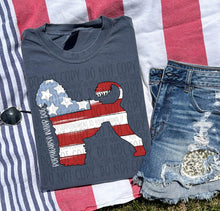Load image into Gallery viewer, Patriotic Dog Designs White Text SWD MAY DROPDOWN TRANSFER
