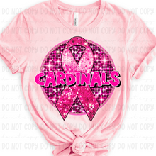 Load image into Gallery viewer, Breast Cancer Glitter Circle Mascot DROPDOWN TRANSFER
