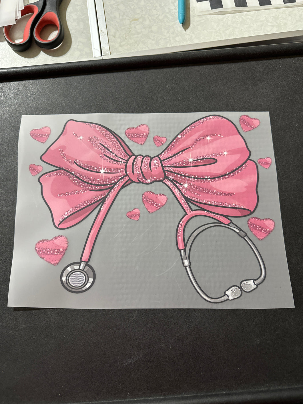 Pink Nurse Bow RTS DTF TRANSFER