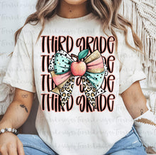 Load image into Gallery viewer, Pink Gold Leopard Bow Stacked B2S Grades DROPDOWN TRANSFER
