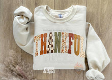 Load image into Gallery viewer, Thankful Faux Paint Fall Floral Checker &amp; Glitter Accent TRANSFER TUESDAY
