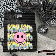 Load image into Gallery viewer, Rainbow Checker Pink Happy Stacked Mascots Dropdown TRANSFER CAP JUNE 25
