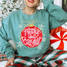 Load image into Gallery viewer, Merry &amp; Bright Faux Glitter Bow Jumbo Ornament Pink/Red Color Option DROPDOWN TRANSFER CARTER OCT 26
