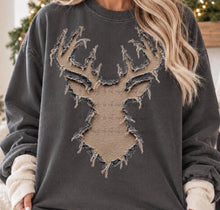Load image into Gallery viewer, Buck Silhouette Faux Embroidery Fringe TRANSFER TUESDAY
