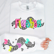 Load image into Gallery viewer, Bright Checkered Mascot With Sleeve Option DTF TRANSFER CSD
