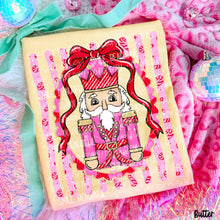 Load image into Gallery viewer, Nutcracker Red Bow Frame Jolly Holly Garland Pink Candy Cane Lines DROPDOWN TRANSFER CARTER OCT 26
