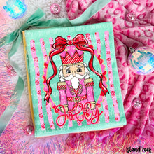 Load image into Gallery viewer, Nutcracker Red Bow Frame Jolly Holly Garland Pink Candy Cane Lines DROPDOWN TRANSFER CARTER OCT 26

