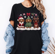 Load image into Gallery viewer, Santa Tree Reindeer Christmas Weenie Trio TRANSFER TUESDAY
