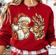 Load image into Gallery viewer, Santa &amp; Reindeer Boop Faux Gold Glitter Shimmer TRANSFER TUESDAY
