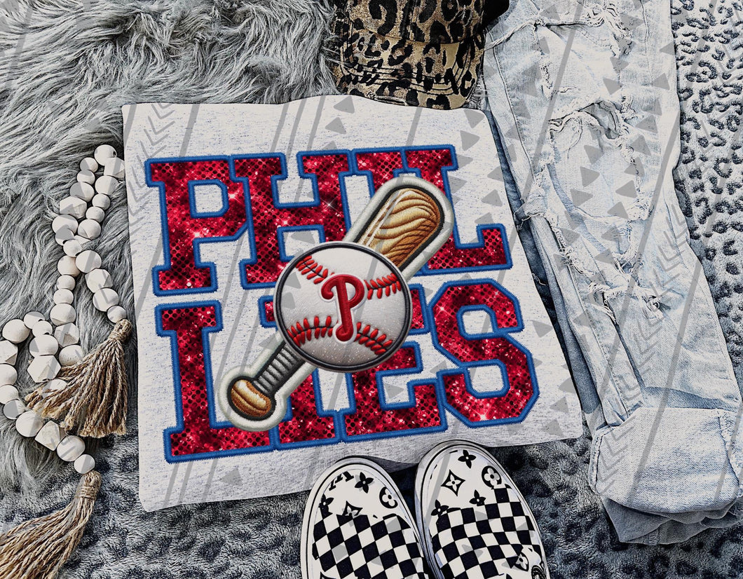 Baseball Faux Embroidery Mascots Dropdown TRANSFER TGG SEP 24
