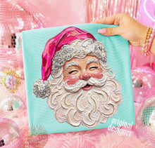 Load image into Gallery viewer, Santa Pink Hat Faux Paint &amp; Glitter TRANSFER ET OCT 26
