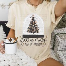 Load image into Gallery viewer, All Is Calm All Is Bright Christmas Tree Snowglobe Color DROPDOWN TRANSFER CARTER OCT 26
