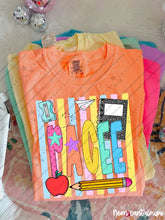 Load image into Gallery viewer, Pastel Stripes Pencil Apple School Grades &amp; Occupations DROPDOWN TRANSFER CARTER JUNE 26
