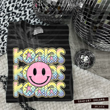 Load image into Gallery viewer, Rainbow Checker Pink Happy Stacked Mascots Dropdown TRANSFER CAP JUNE 25
