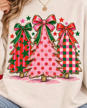 Load image into Gallery viewer, Faux Gold Glitter Pink Christmas Tree Trio TRANSFER TUESDAY
