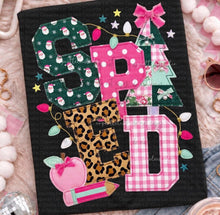 Load image into Gallery viewer, Pink &amp; Leopard School Occupations Faux Embroidered Applique DROPDOWN TRANSFER ET OCT 26

